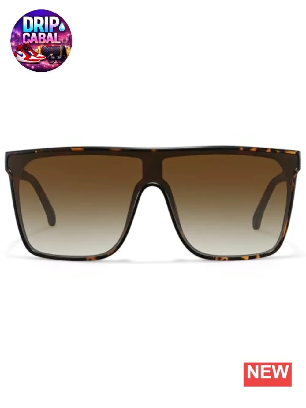 Oversized Square Sunglasses Women Men Retro Flat Top Shield UV Protection Once